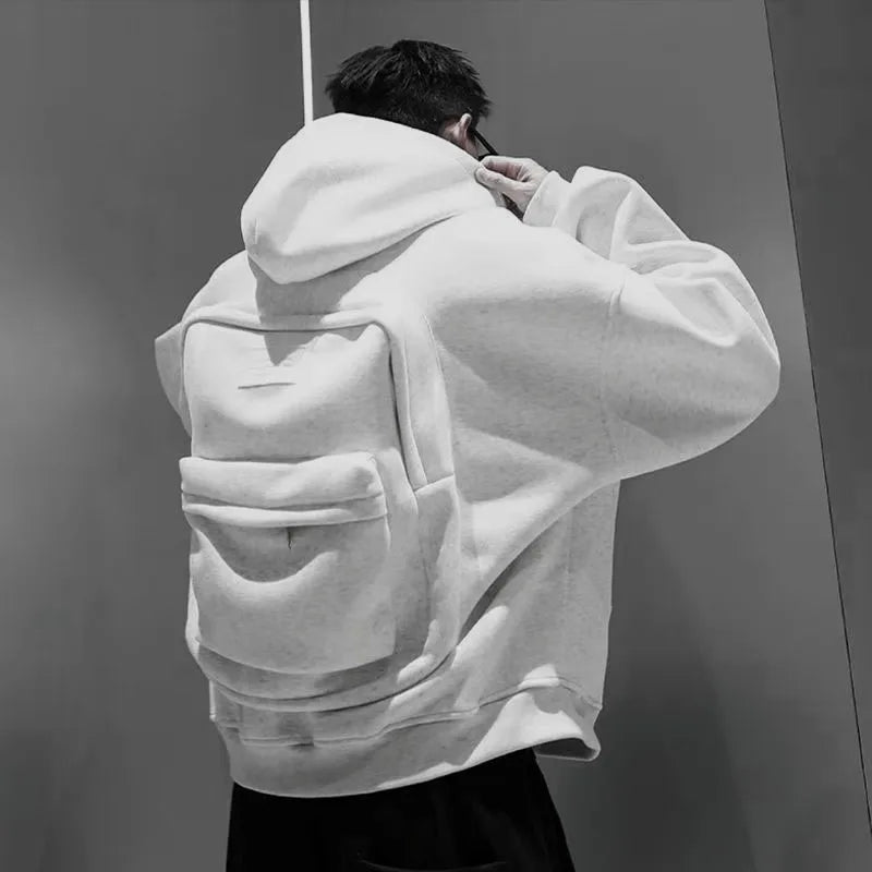 Autumn Winter New Women Hoodie Solid Back Small Bag Design Sweatshirt Trendy Female Brand Jacket Loose Hooded for Woman Coats