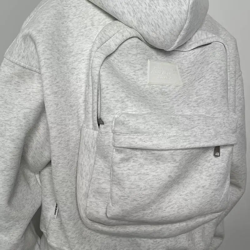 Autumn Winter New Women Hoodie Solid Back Small Bag Design Sweatshirt Trendy Female Brand Jacket Loose Hooded for Woman Coats