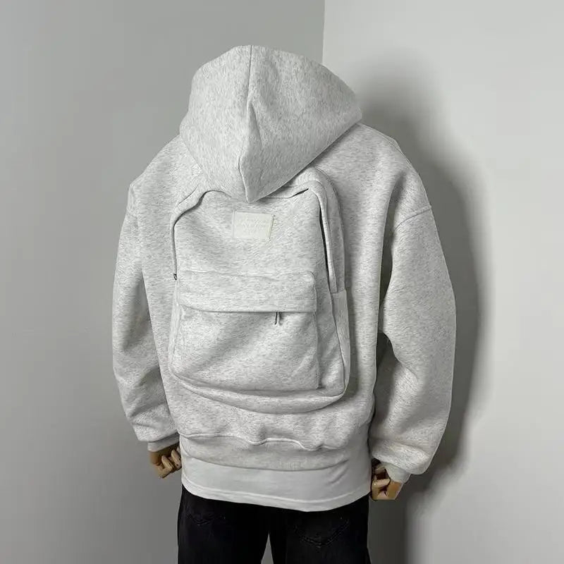 Autumn Winter New Women Hoodie Solid Back Small Bag Design Sweatshirt Trendy Female Brand Jacket Loose Hooded for Woman Coats