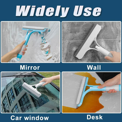 3-In-1 Shower Scraper Cleaner Car Glass Cleaning Mirror with Watering Can Squeegee Cleaning Brush Automotive Rubber Brush
