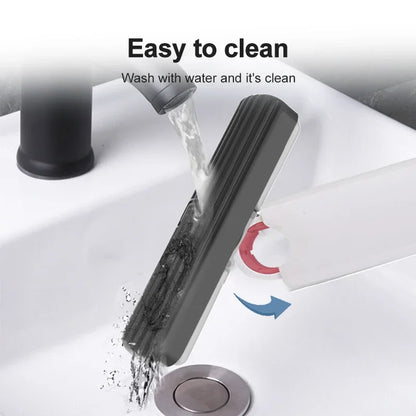 Compact Handheld Mop with Self-Squeezing Sponge for Efficient Home Cleaning of Floors, Desks, Windows, and Cars