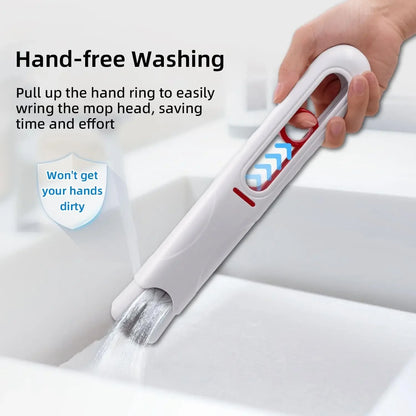 Compact Handheld Mop with Self-Squeezing Sponge for Efficient Home Cleaning of Floors, Desks, Windows, and Cars