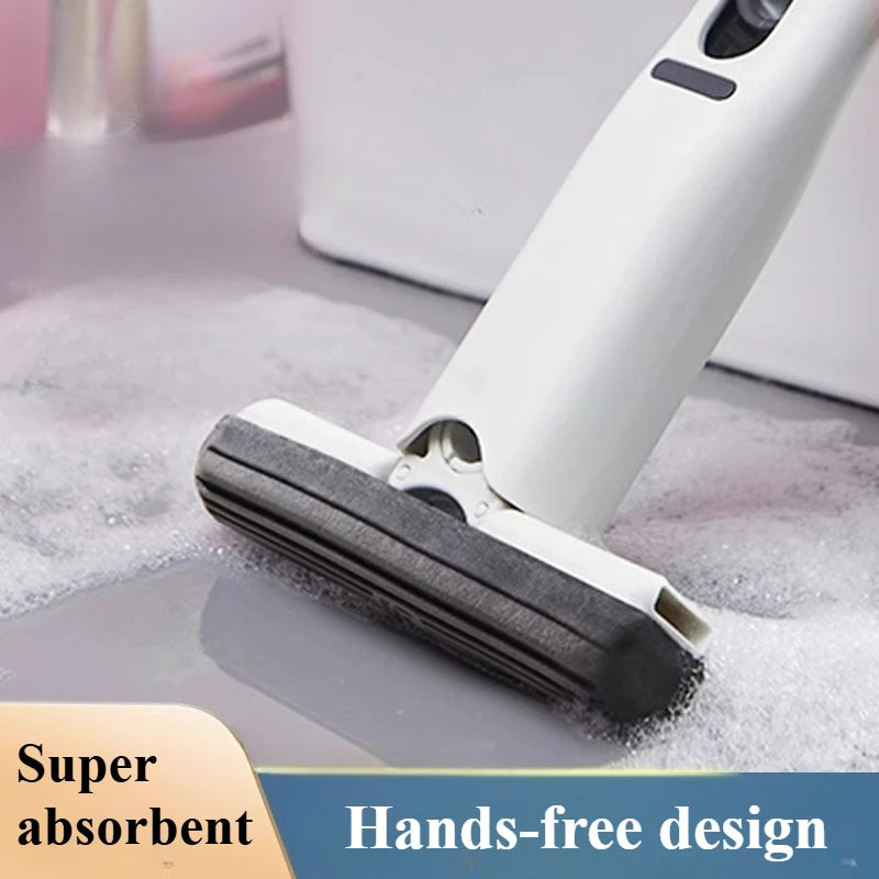 Compact Handheld Mop with Self-Squeezing Sponge for Efficient Home Cleaning of Floors, Desks, Windows, and Cars