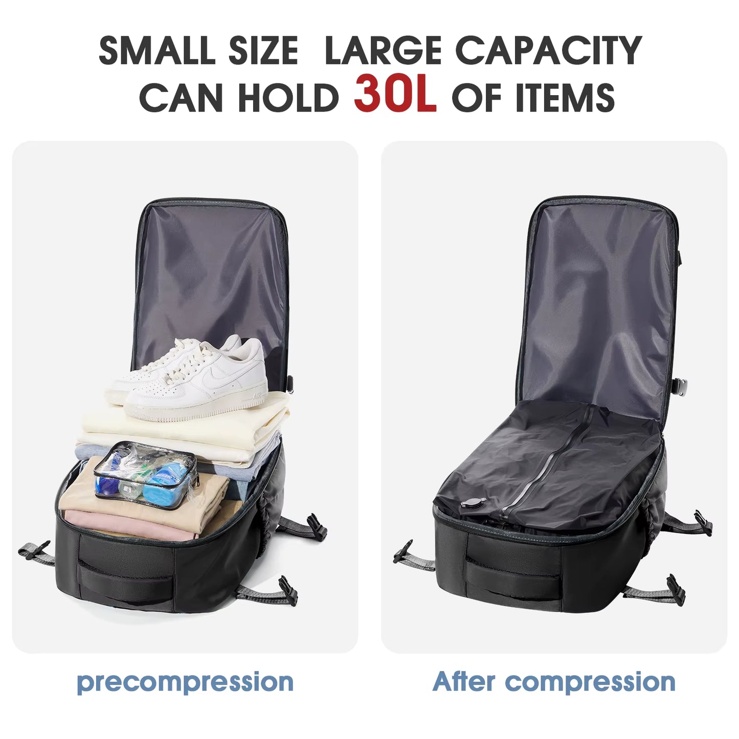Vacuum Backpack Travel Bag for Men Large Capacity Backpack Business Laptop Backpack Women Men Expandable Backpack School Bag